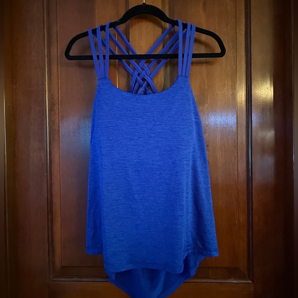 PrAna tank top, built in bra, crisscross back straps